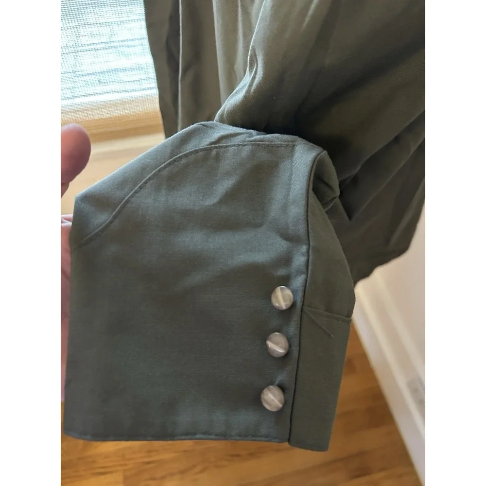 J L Fox Mens Western Wear Button Down Shirt 3 XL 46 Olive Drab Pearl Buttons